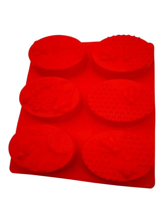 asmat 6-Cavity 3D Bee Silicone Bakeware Mould Red 21.5x20cm - Image 2