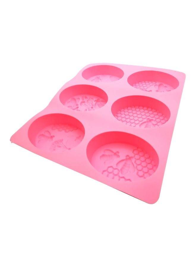 asmat 6-Cavity Bee Shaped Silicone Mould Pink 21.5x20cm - Image 2