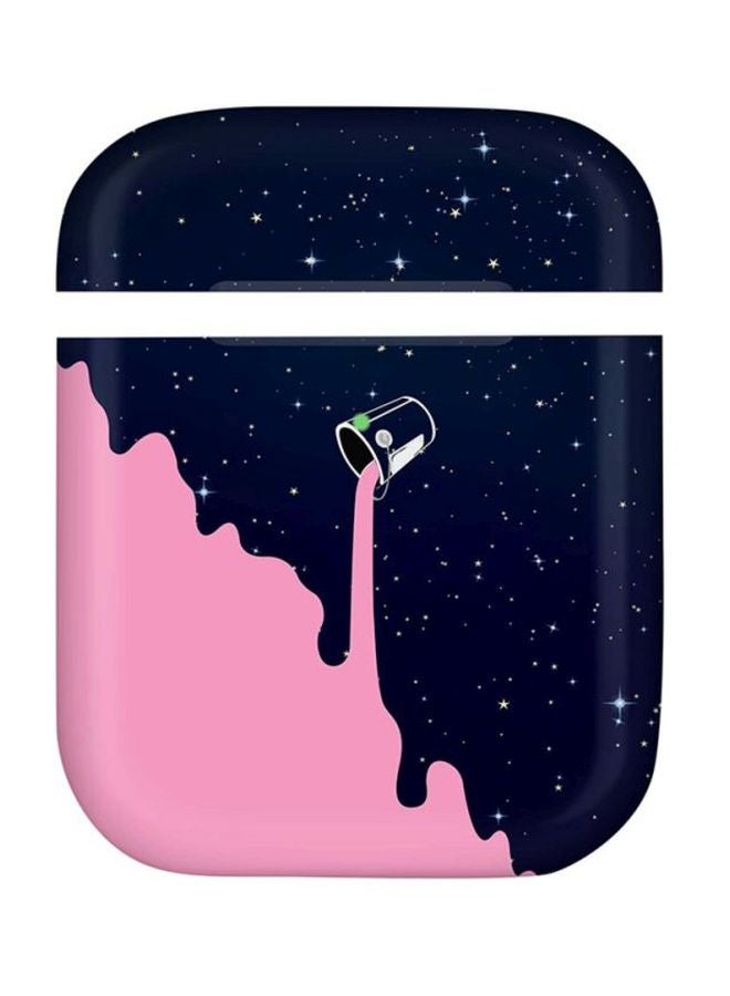ستايلايزد غطاء حماية ستايل بودز لسماعة أبل آيربودز 1/2 مُزين بطبعة درب التبانة بلون التوت أزرق/ وردي/ أبيض
