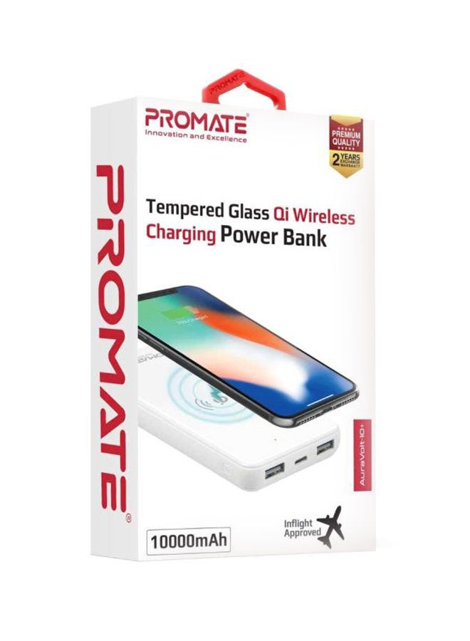 PROMATE 10000.0 mAh Qi Wireless Charging Power Bank White - Image 2