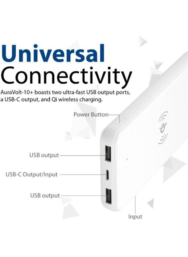 PROMATE 10000.0 mAh Qi Wireless Charging Power Bank White - Image 3