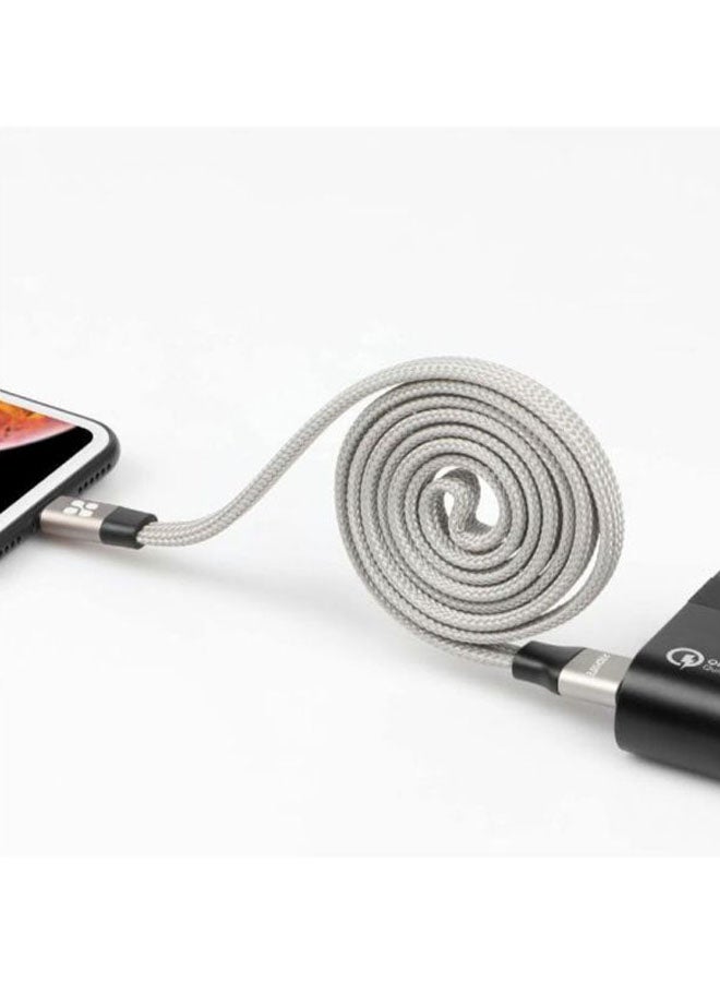 بروميت كابل سهل اللف بمنفذ USB لمزامنة البيانات رمادي - Image 3