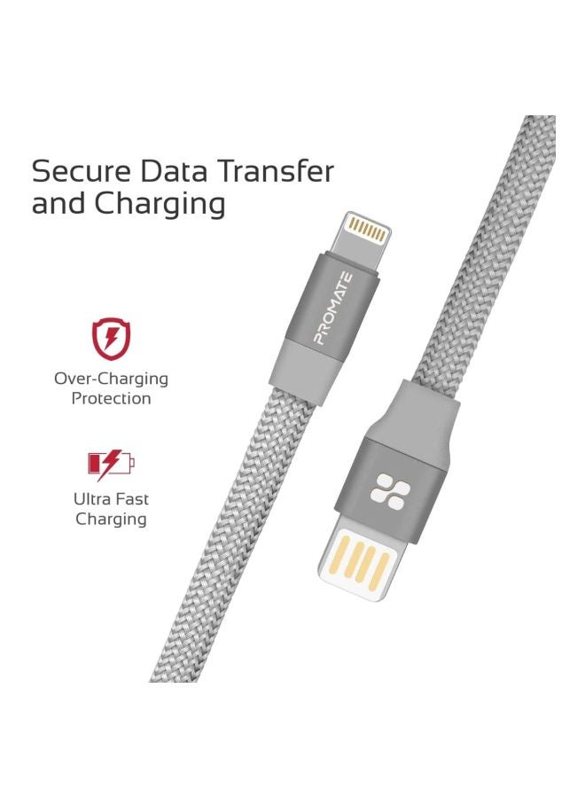 بروميت كابل سهل اللف بمنفذ USB لمزامنة البيانات رمادي - Image 5