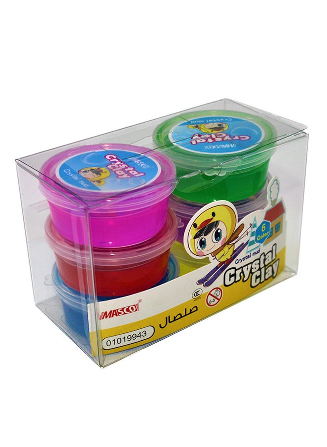 MASCO 6-Piece Colour Crystal Clay Slime 13cm - Image 1