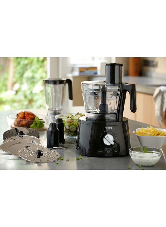 محضر طعام مجموعة آفانس 1300 W HR7776/90 أسود / شفاف