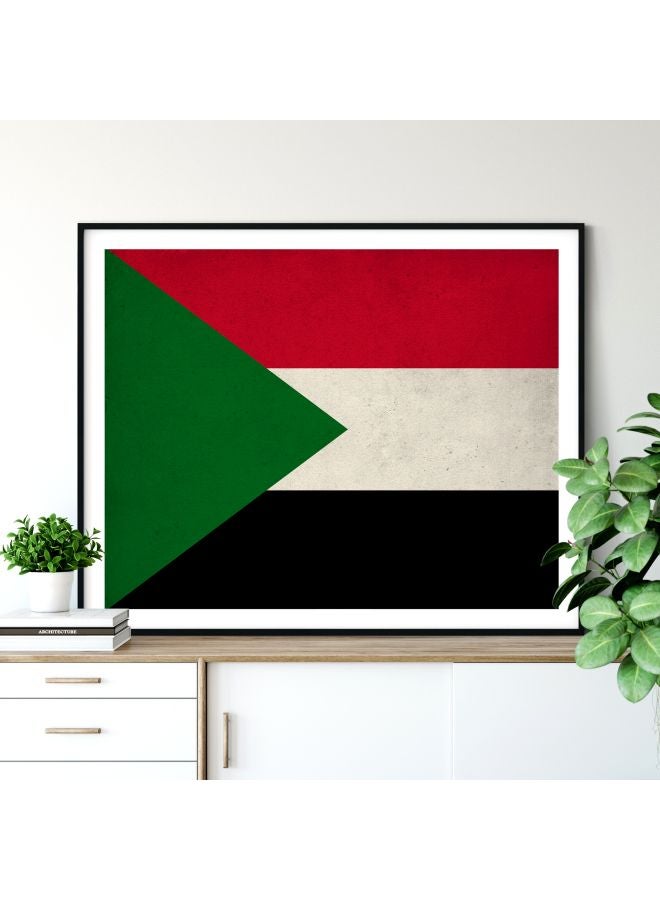 Boomah Accessories Sudan Flag Decorative Poster With Frame Green/Red/Black 
