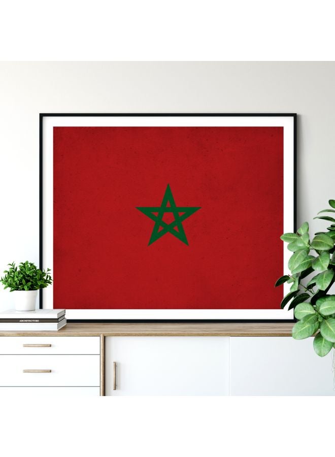 Boomah Accessories Morroco Flag Themed Poster With Frame Red/Green 30x40cm