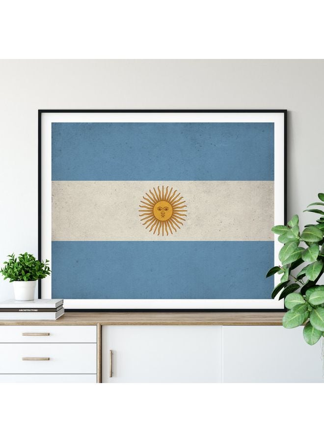 Boomah Accessories Argentina Flag Poster With Frame Blue/White/Yellow 30 x 40cm 