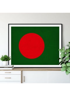 ملصق بإطار بتصميم علم بنغلاديش أخضر / أحمر 21x30سم