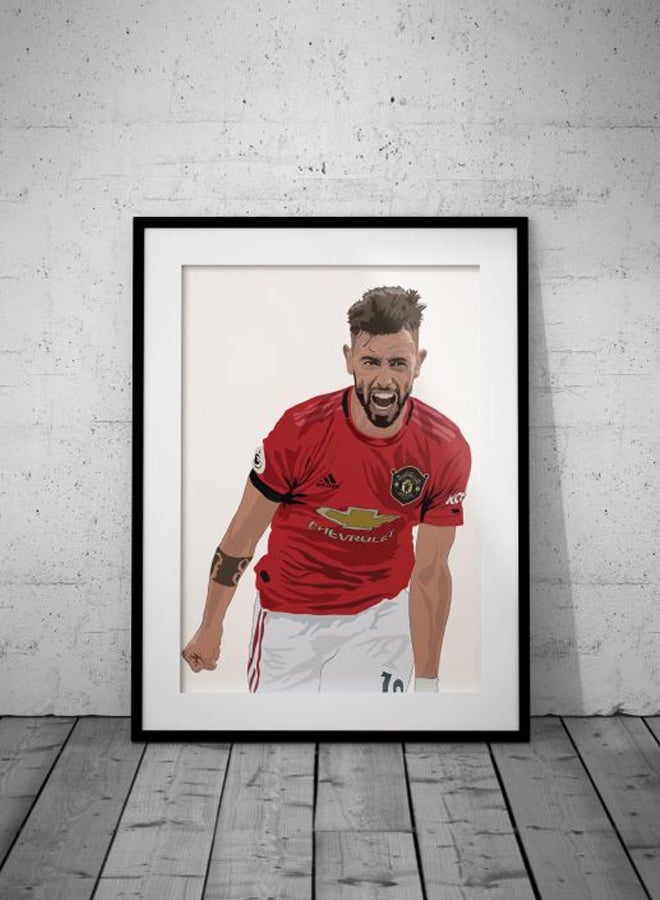 Boomah Accessories Bruno Fernandes Poster With Frame Red/White/Beige 50x40cm  - Image 2