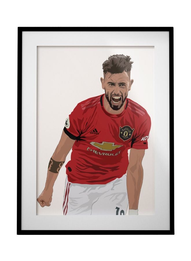 Boomah Accessories Bruno Fernandes Poster With Frame Red/White/Beige 50x40cm  - Image 1