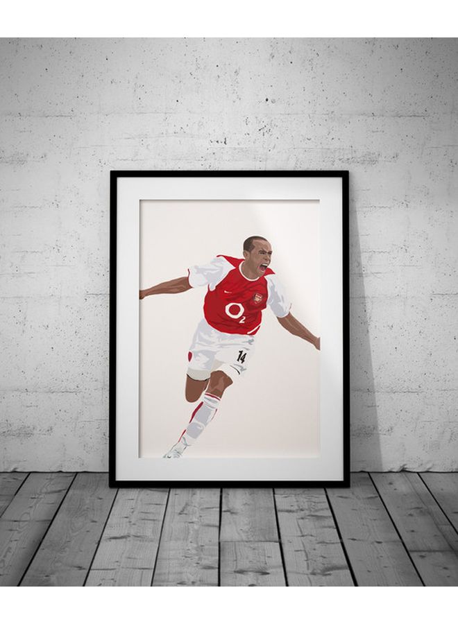 Boomah Accessories - Thierry Henry Arsenal Themed Framed Poster White/Red/Brown 30x40cm - Image 1