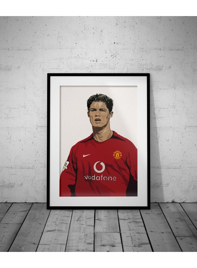Boomah Accessories Cristiano Ronaldo Manchester United Themed Framed Poster White/Red/Brown 30x40cm  - Image 2