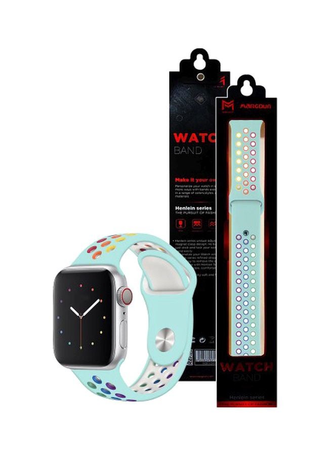 مارجون سوار بديل لساعة أبل ووتش مقاس 42/ 44 مم أزرق فاتح/ أبيض - Image 2