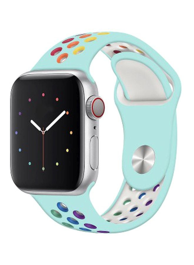مارجون سوار بديل لساعة أبل ووتش مقاس 42/ 44 مم أزرق فاتح/ أبيض - Image 1