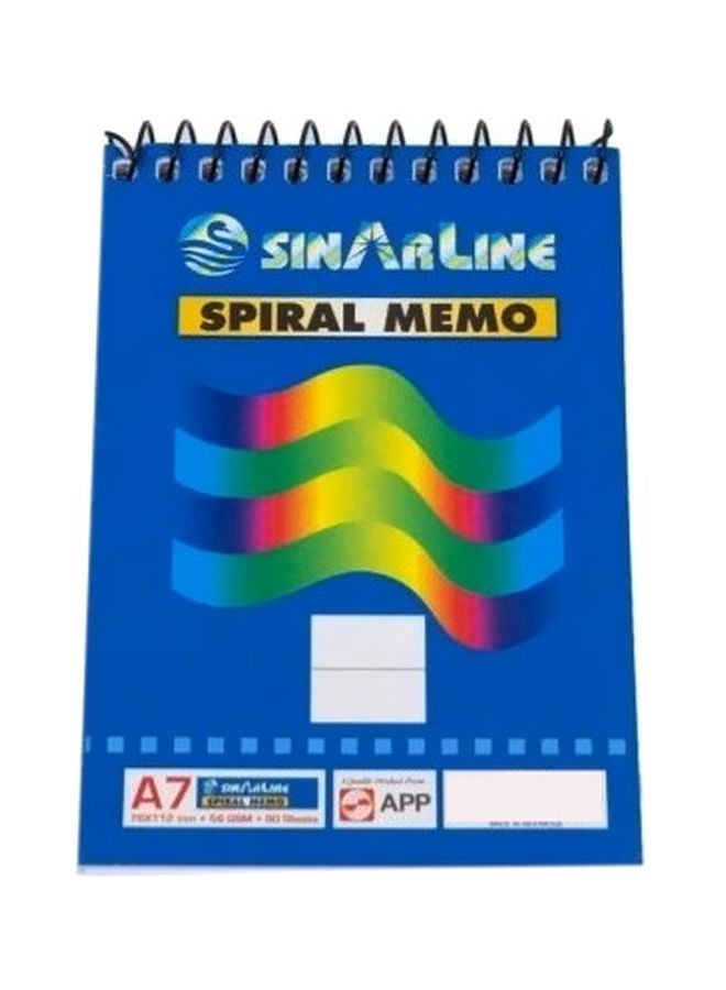 SINARLINE 12-Piece A7 Spiral Memo Pads Blue/Green/Black
