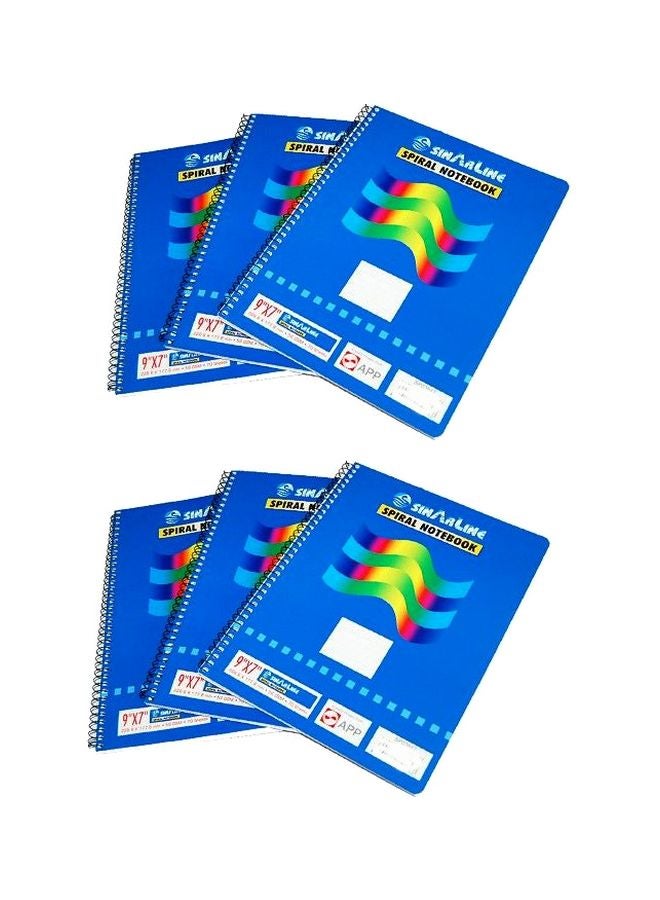 SINARLINE 6-Piece Spiral Bound Notebooks Blue/Green/Black
