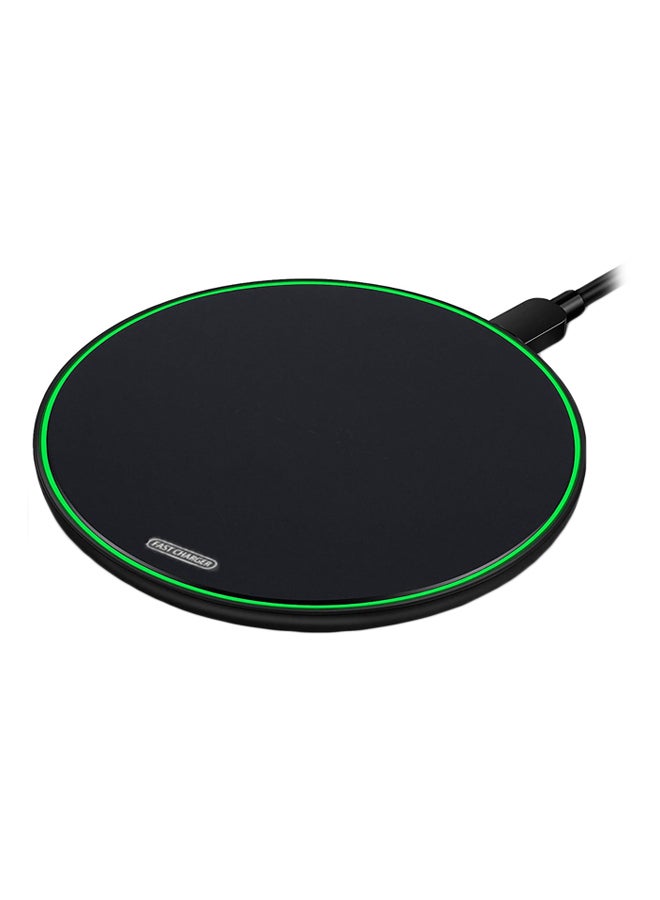 Generic - Wireless Fast Charger Pad For Apple iPhone 11/11 Pro/XS/XR/8/8 Plus/Samsung Galaxy S9+/S8+/S7/Note 9 Black/Green - Image 1