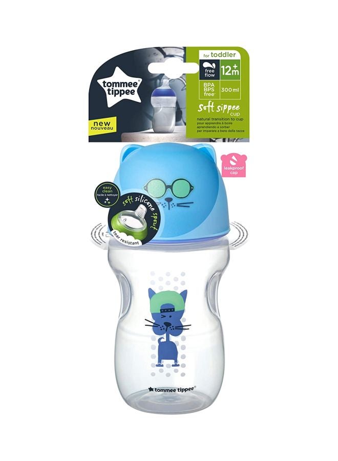 tommee tippee Soft Sippee Transition Cup, 12+ M, 300 mL - Clear/Blue/Green  - Image 2