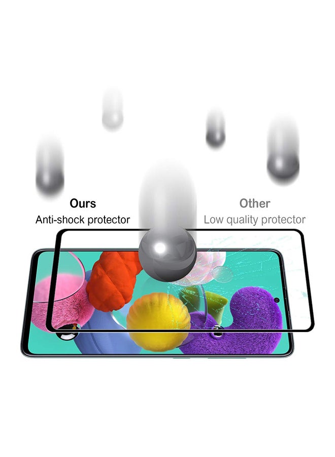 Dl3 موبيلك لاصقة حماية للشاشة 5D من الزجاج بتقطية كاملة لهاتف سامسونج جالاكسي A21S شفاف/ أسود - Image 3