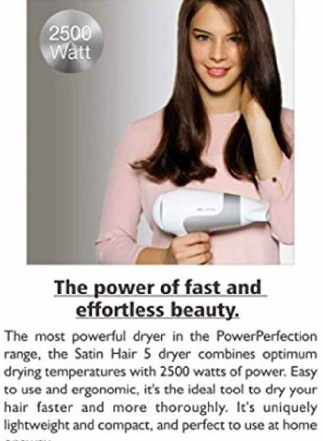 براون مجفف الشعر ساتين بيرفيكشن مزود بثلاث سرعات أبيض - Image 4