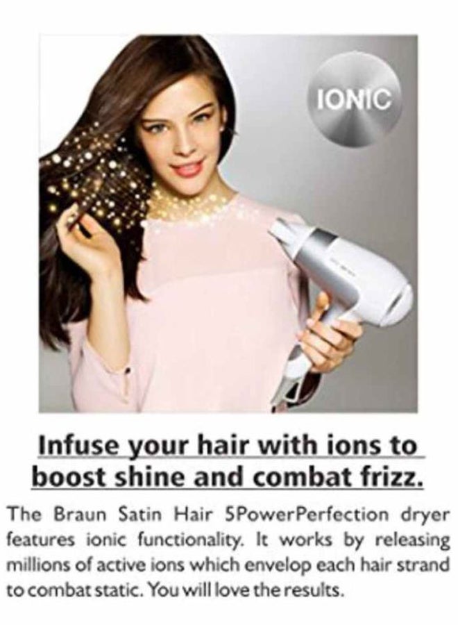 براون مجفف الشعر ساتين بيرفيكشن مزود بثلاث سرعات أبيض - Image 5