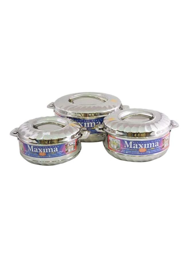 Maxima - 3-Piece Stainless Steel Hot Pot Silver 3-PieceLiters - Image 1