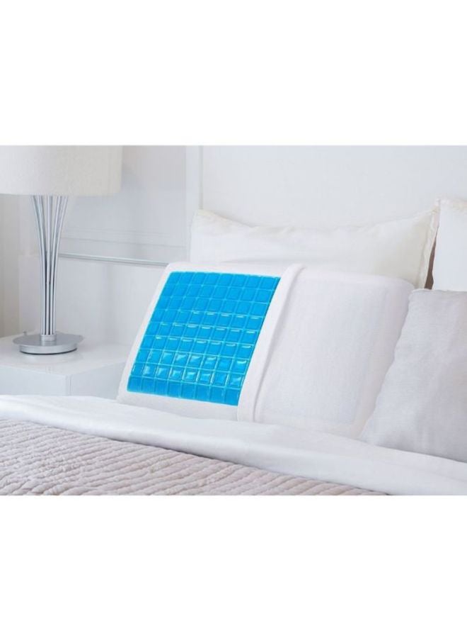 Moon Memory Foam Pillow Gel Microfiber White/Blue 70 x 40cm  - Image 2