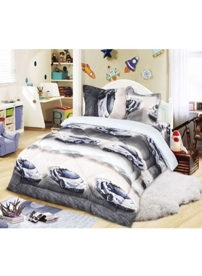 4-Piece Comforter Set microfiber Multicolor Single