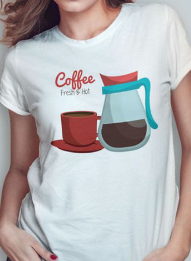 Coffee Mug And Jug Printed T-Shirt White  - Image 3