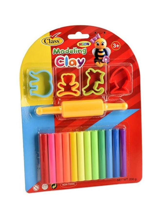 class 12-Piece Neon Clay With Mold Set 