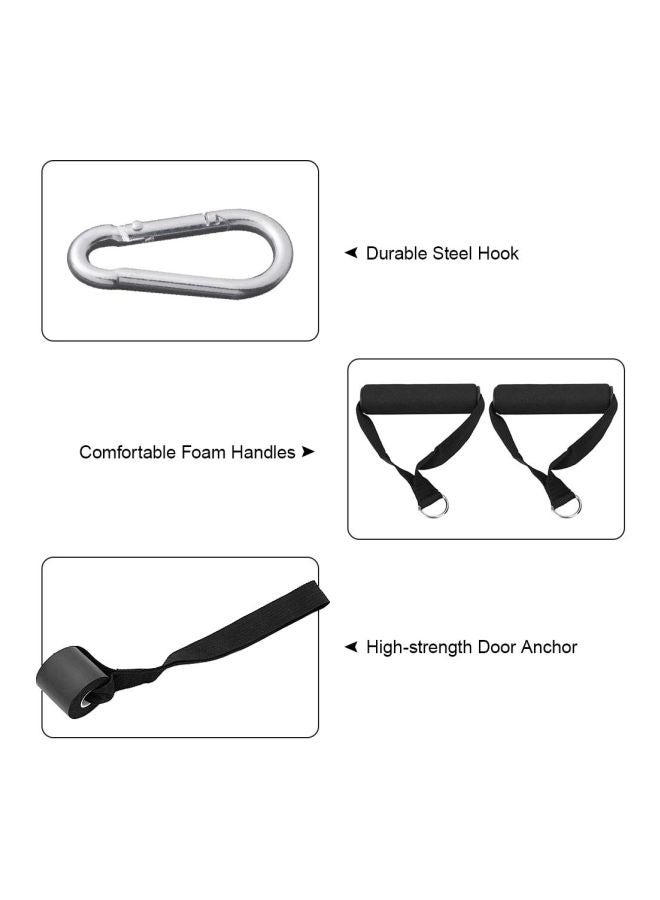Generic 5-Piece Resistance Workout Handle With Anchor Carabiner Exercise Kit - Image 4