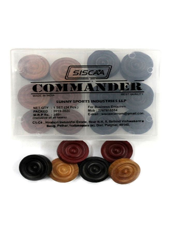 SISCAA 24-Piece Commander Carrom Coin Set 0.9cm - Image 2