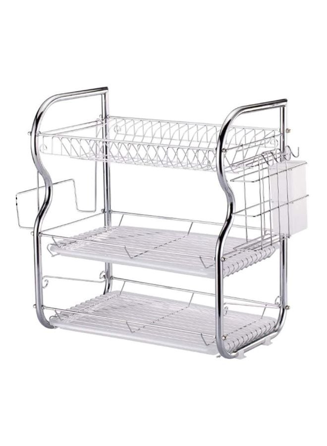 3-Tier Dish Rack Silver 59x15.5x27 cm - Image 1