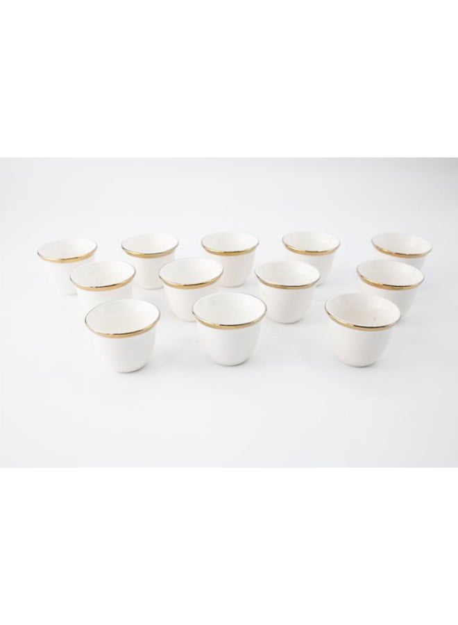 Dania 12-Piece Arabic Coffee Cup Set White/Gold 80ml  - Image 2