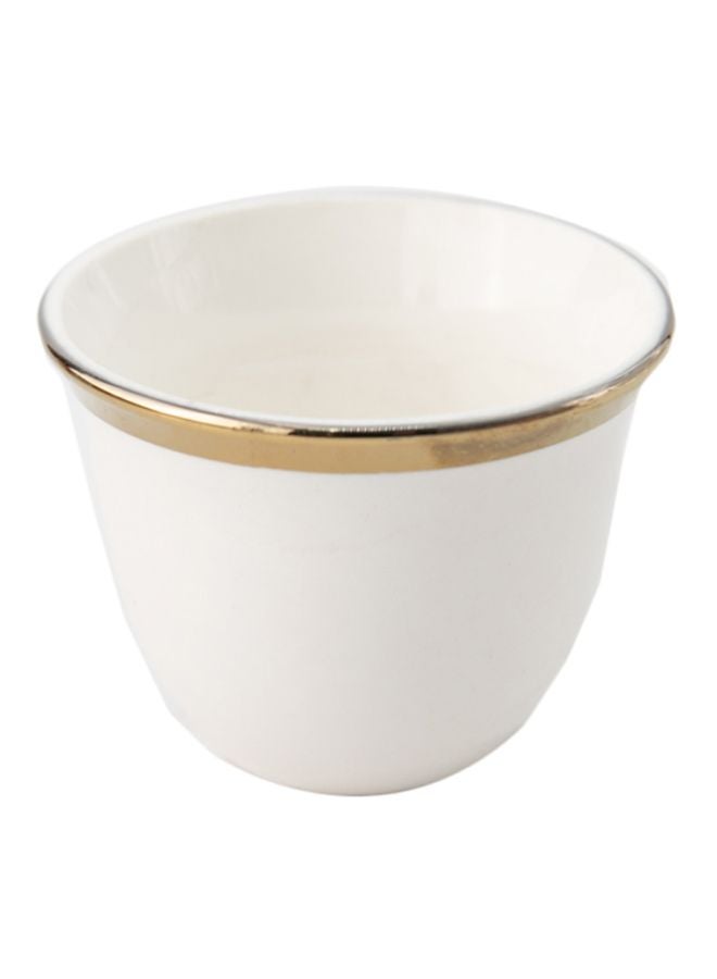 Dania 12-Piece Arabic Coffee Cup Set White/Gold 80ml  - Image 1