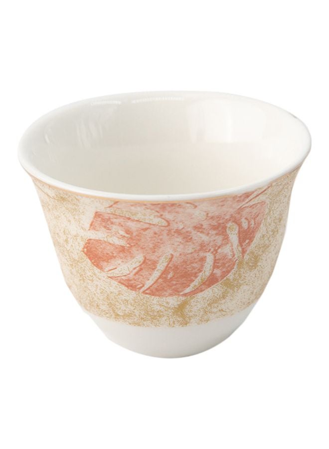 Dania 12-Piece Printed Coffee Cup Set White/Beige/Orange 12x80ml - Image 1