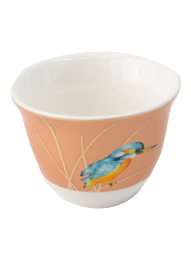 Dania 12-Piece Bird Printed Coffee Cup Set White/Orange/Blue 12x80ml - Image 1