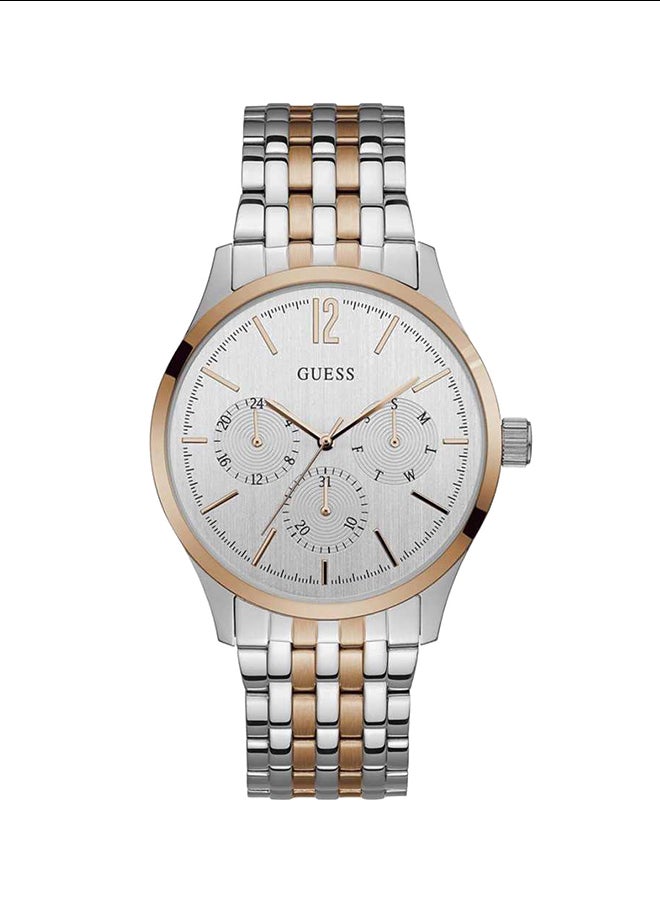 جس ساعة يد بعقارب وسوار من الستانلس ستيل طراز W0995G3 men - Image 1