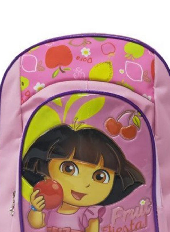 دورا حقيبة ظهر مع حزام للكتف بتصميم طبعات فاكهة، بمقاس 18 بوصة. وردي/أرجواني - Image 3