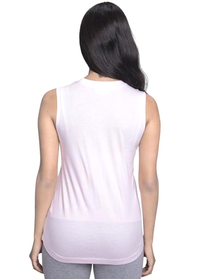 SATVA Organic Graphic Print Sleeveless T-Shirt Pink  - Image 2