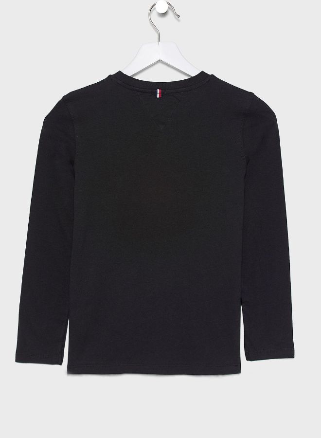 TOMMY HILFIGER Basic Long Sleeve T-Shirt Black  - Image 2