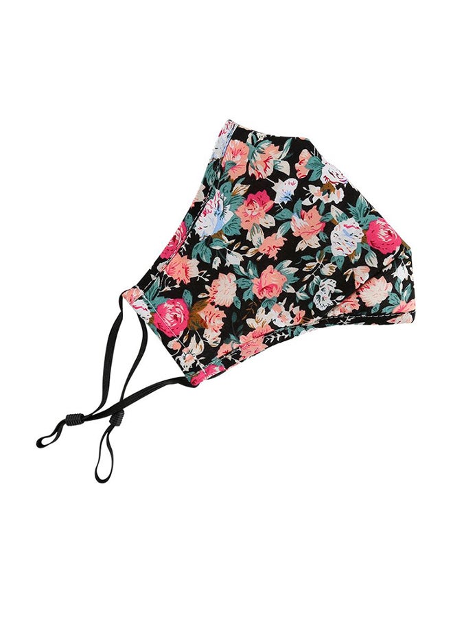 Embroidered Cotton Printed Face Mask With 3 PM 2.5 Filter - Image 1