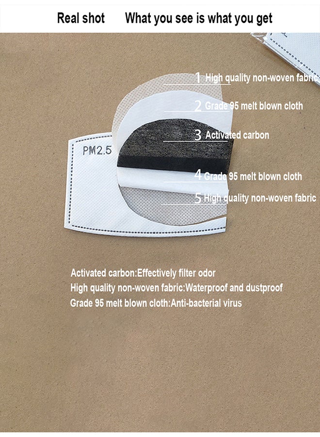 Embroidered Cotton Printed Face Mask With 3 PM 2.5 Filter - Image 4