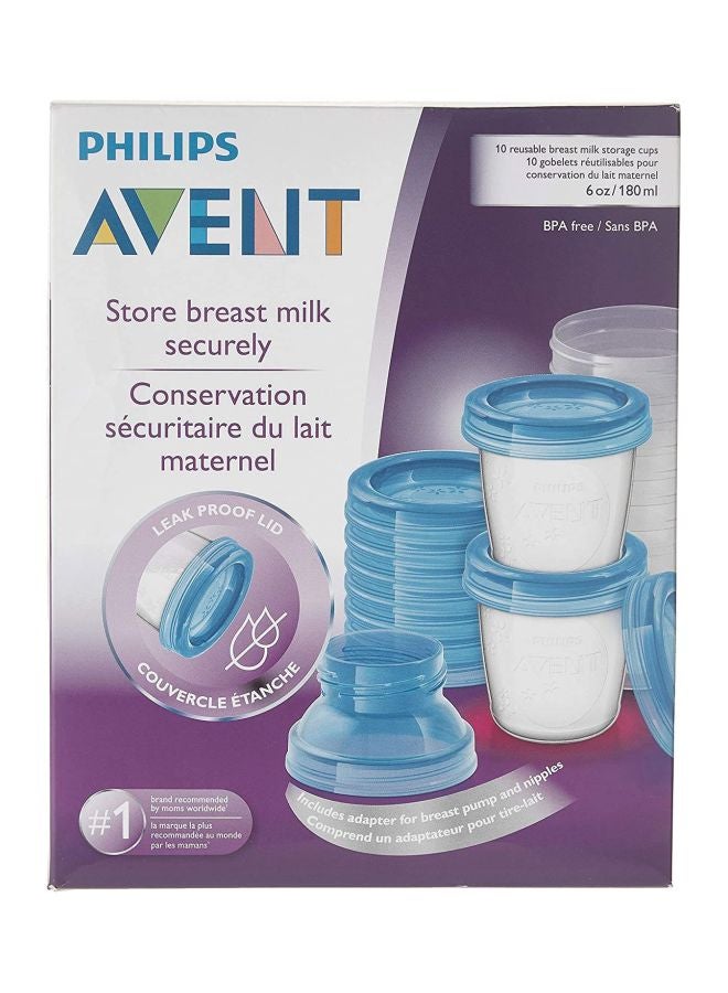 PHILIPS AVENT Pack Of 10 Breast Milk Storage Cups With Lids  - Image 4