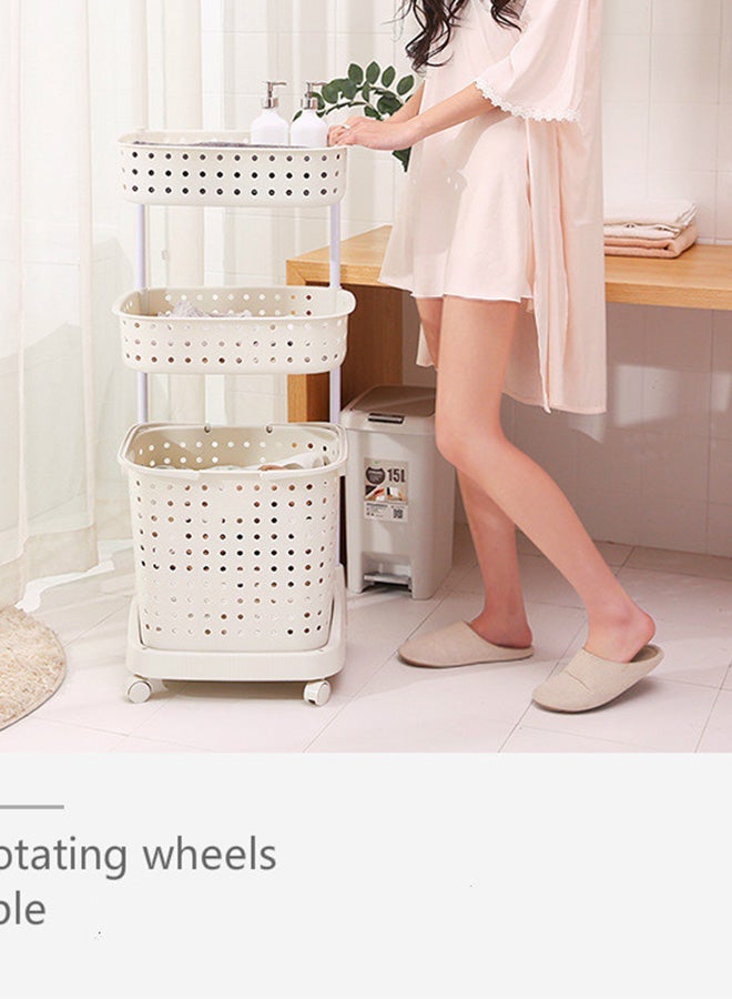 رومان جيفتس حامل تخزين للغسيل بتصميم قابل للفصل أبيض 45x26x80سم - Image 3