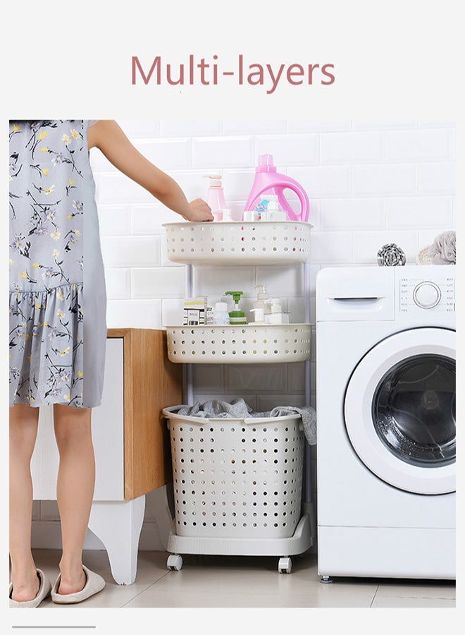 رومان جيفتس حامل تخزين للغسيل بتصميم قابل للفصل أبيض 45x26x80سم - Image 2
