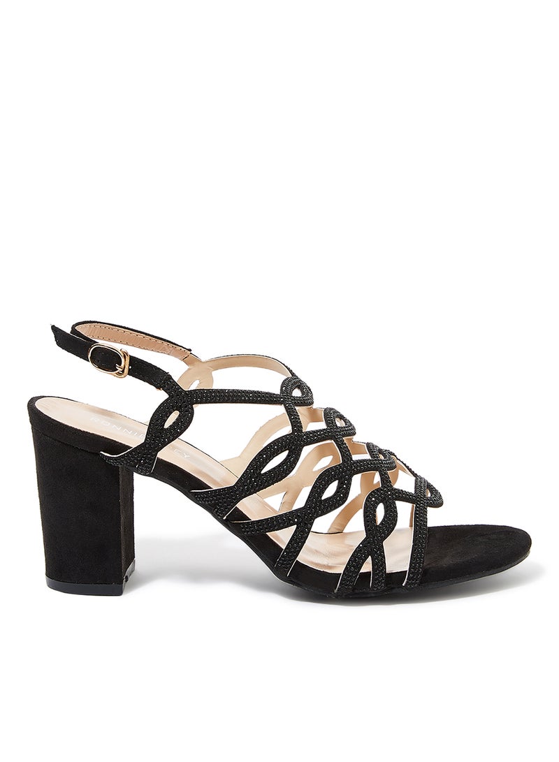 Ronnie Grey Embellished Strap Sandals Black - Image 1
