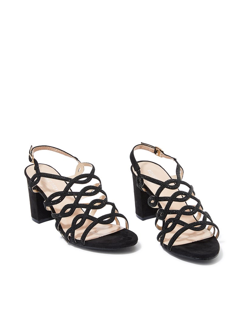 Ronnie Grey Embellished Strap Sandals Black - Image 2