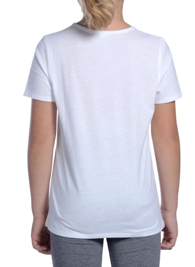 DECATHLON Casual Round Neck T-Shirt White - Image 3